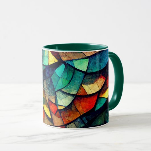 Mug Verre coloré en verre coloré Abstraction (Devant droit)