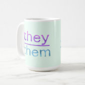 Mug Verre Coloré Pronom Ils Eux (Devant gauche)