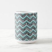 Mug Verre coupé foncé et Zigzag Turquoise (Centre)