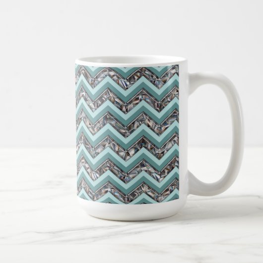 Mug Verre coupé foncé et Zigzag Turquoise (Droite)
