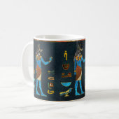 Mug Verre d'or d'Anubis, bleu et rouge égyptien (Devant gauche)