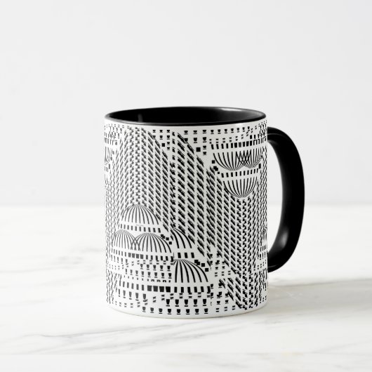 Mug Verre noir et blanc (Devant droit)