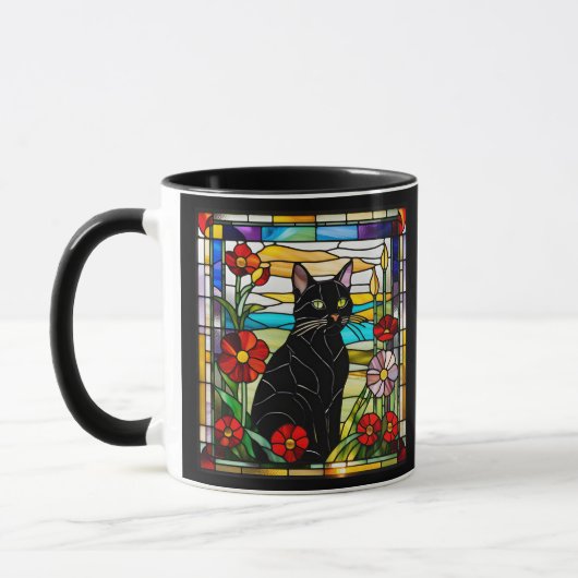 Mug Verre noir pour chat (Gauche)