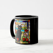 Mug Verre noir pour chat (Devant gauche)