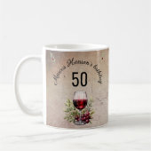Mug Verre rouge Olive Aquarelle 50e anniversaire (Gauche)