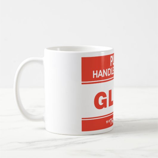Mug Verre S'Il Vous Plaît Manipuler Avec Soin (Gauche)