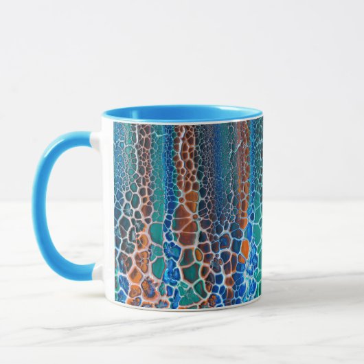 Mug Verre Turquoise orange abstrait (Gauche)