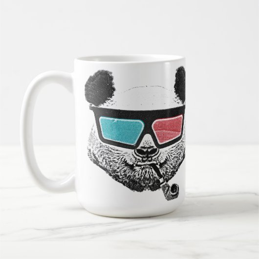 Mug Verres à trois dimensions de panda vintage (Gauche)