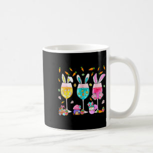 Mug Verres à vin drôles lapin avec panier d'œufs print