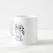 Mug Verres de port de lapin blanc mignon de bébé (Devant gauche)