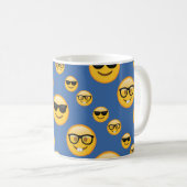 Mug Verres modelés Emojis de bleu (Devant droit)