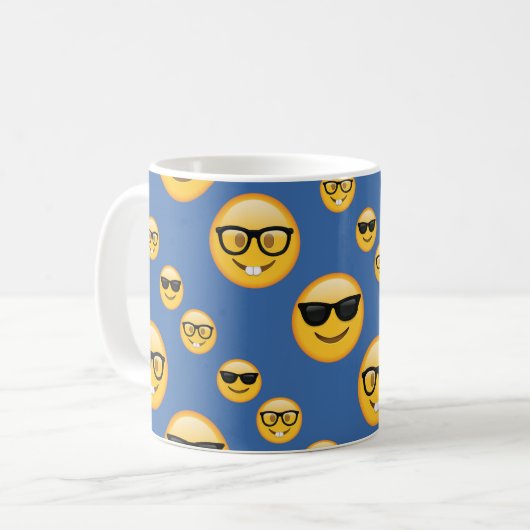 Mug Verres modelés Emojis de bleu (Devant gauche)