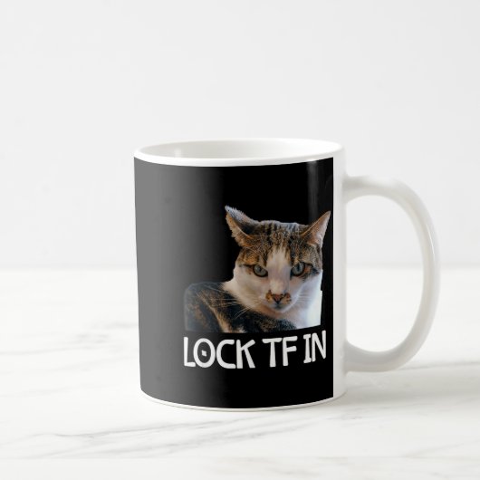 Mug Verrouille Tf dans Cat Focus Mindset Meme Drôle (Droite)