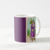 Mug vers 1910 Père Noël en robe violette (Devant droit)