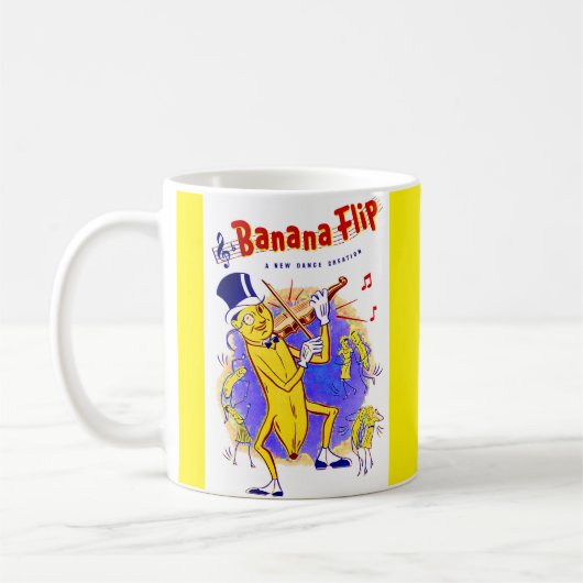 Mug vers 1950 Banana Feuille de musique imprimé (Gauche)