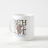 Mug Vers chrétien de bible d'amour d'espoir de foi (Devant gauche)