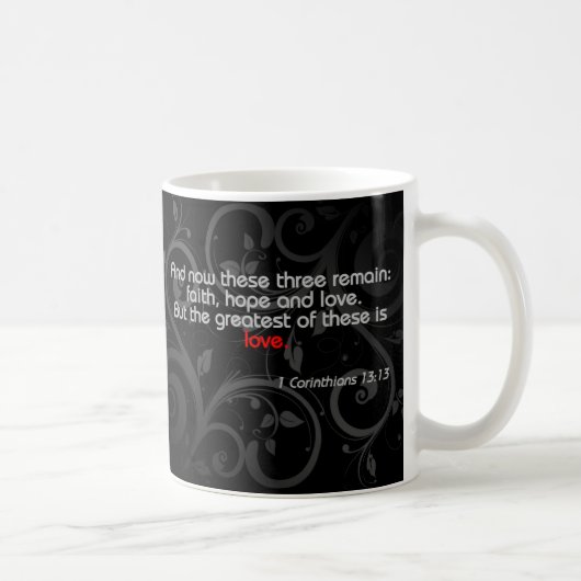 Mug Vers de bible d'amour, noir/rouge (Droite)
