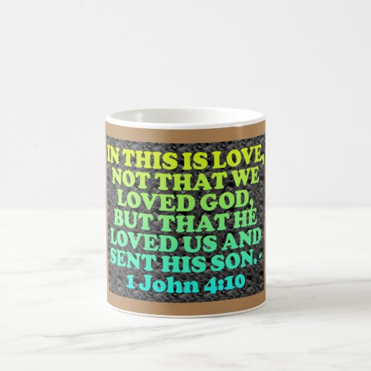 Mug Vers de bible de 1 4h10 de John. (Centre)