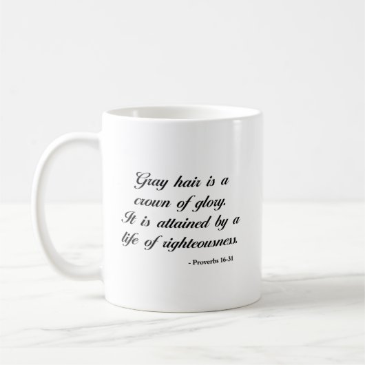 Mug Vers de bible du 16:31 % pipe% de proverbes (Gauche)