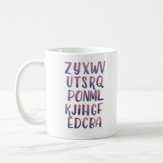 Mug Vers l'arrière alphabet d'aquarelle (Gauche)