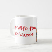 Mug Vers le haut de avec les poulets (Devant gauche)
