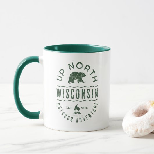 Mug Vers le nord du Wisconsin (Avec donut)