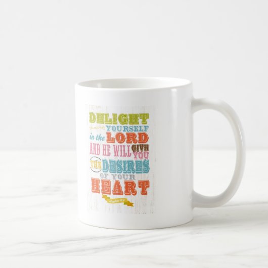 Mug Vers scriptural chrétien de bible - 37:4 de psaume (Droite)