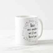 Mug Verse biblique : Amour mutuel (+ coeurs) (Devant droit)