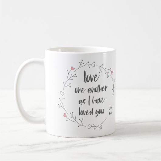 Mug Verse biblique : Amour mutuel (+ coeurs) (Gauche)