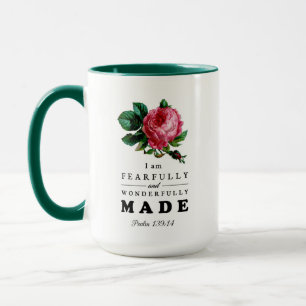 Mug Verse de la Bible avec peur et merveilleusement fa