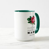 Mug Verse de la Bible avec peur et merveilleusement fa (Devant droit)