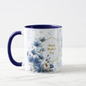 Mug Verse de la Bible Florale Blanche Bleue Moderne (Gauche)