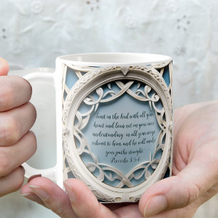 Mug Verse personnalisable à cadre tissé blanc