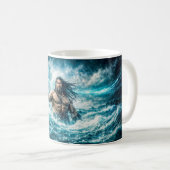 Mug Verseau Zodiaque avec Guerrier Trident dans un Océ (Devant droit)