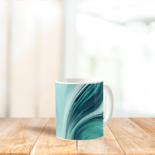 Mug Versement de liquide sarcelle abstrait