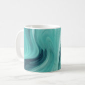 Mug Versement de liquide sarcelle abstrait (Devant gauche)