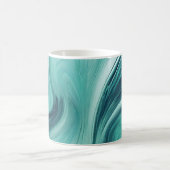 Mug Versement de liquide sarcelle abstrait (Centre)