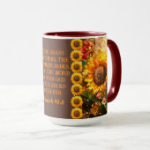 Mug Verset Bible Avec Tournesol William Morris Art (Devant droit)