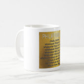 Mug Verset biblique Jour 7, PHILIPPIENS 4:8 (Devant gauche)