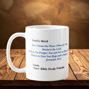 Mug Verset biblique Les Plans- Bleu Personnaliser