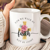 Mug Verset biblique moderne à croix florale