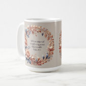 Mug Verset biblique personnalisable aux reflets pêche  (Devant gauche)