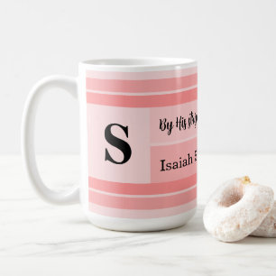Mug Verset biblique personnalisé avec des rayures et i