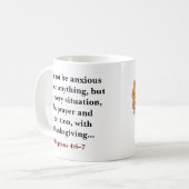 Mug verset biblique personnalisé Ne soyez pas anxieux (Devant gauche)