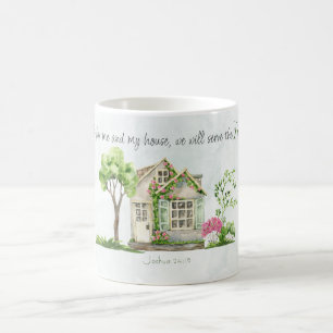 Mug Verset biblique Pour Moi et Ma Maison Aquarelle