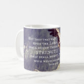 Mug Verset biblique : Renouveler la force, ailes comme (Devant gauche)