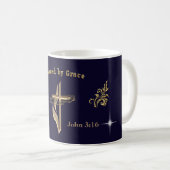 Mug Verset biblique sauvé par Grace (Devant droit)
