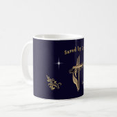 Mug Verset biblique sauvé par Grace (Devant gauche)