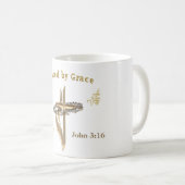 Mug Verset biblique sauvé par Grace (Devant droit)