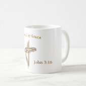 Mug Verset biblique sauvé par Grace (Devant droit)